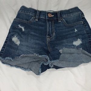 Denim jean shorts.